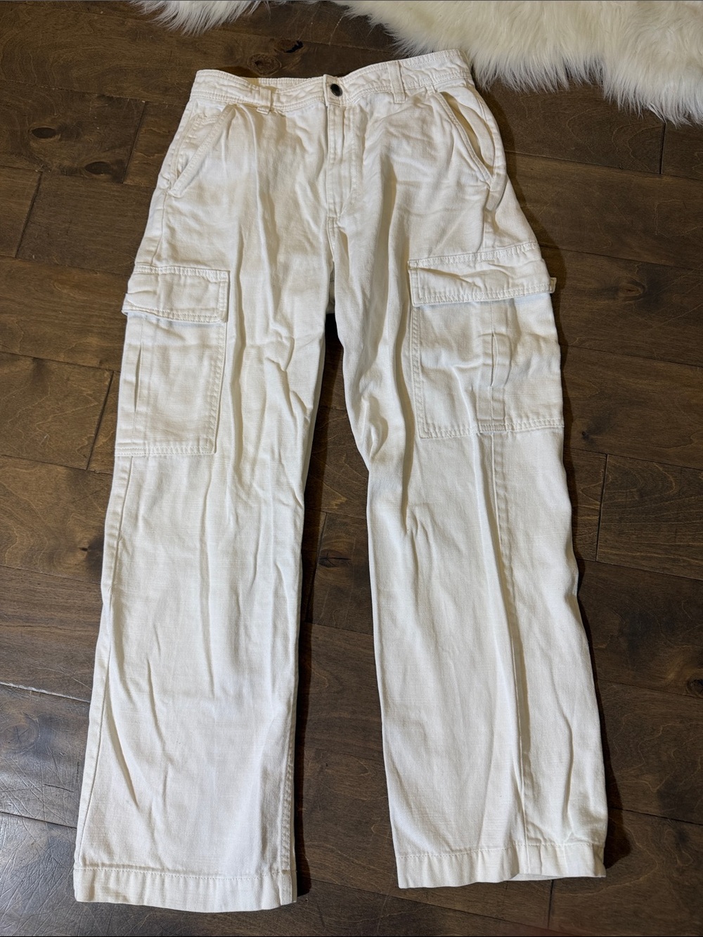 Cotton On Wide Leg Cargo Pants in White